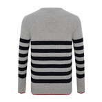 Klaus Striped Sweater // Gray + Navy (2XL)