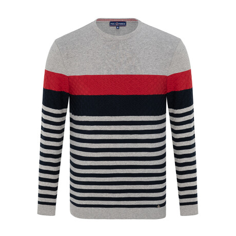 Jeremy Striped Sweater // Gray + Navy (S)