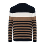 Darryl Striped Sweater // Navy + Mink (3XL)