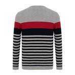 Jeremy Striped Sweater // Gray + Navy (XL)