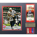 Tom Brady // New England Patriots // Used Super Bowl 53 Authentic Game Confetti w/ Ticket Collage // Framed