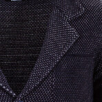 Andrew Knit Coat // Dark Blue + Gray (3XL)
