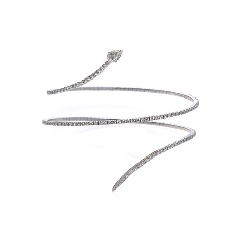 Messika // 18k White Gold Snake Diamond Bracelet // 6" // Store Display