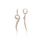 Roberto Coin 18k Rose Gold Snake Diamond Earrings // Store Display
