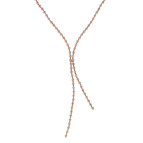 Messika 18k Rose Gold Cravate Diamond Adjustable Tie Necklace // 14"-16" // Store Display