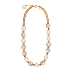 18k Gold Diamond + Pearl Baie De Anges Necklace I // 17" // Store Display