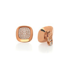 Roberto Coin 18k Rose Gold Carnaby St. Diamond Earrings // Store Display