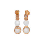18k Yellow Gold Diamond + Freshwater Pearl Baie De Anges Earrings // Store Display