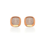 Roberto Coin 18k Rose Gold Carnaby St. Diamond Earrings // Store Display
