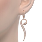 Roberto Coin 18k Rose Gold Snake Diamond Earrings // Store Display