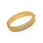 Roberto Coin 18k Yellow Gold + 18k White Gold Byzantine Diamond Bracelet // 6.25" // Store Display