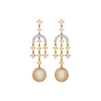 Assael 18k White + Yellow Gold Diamond + South Sea Pearl Earrings II // Store Display