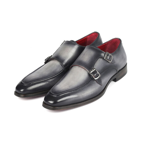 Leather Double Monkstrap Shoes // Gray (US: 7)