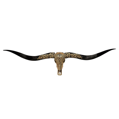 Longhorn Skull // XL Horns // Oriental Gold Metallic