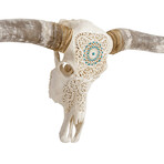 Carved Longhorn Skull // Turquoise Orbit