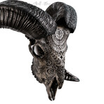 Carved Ram Skull // Gray Boho