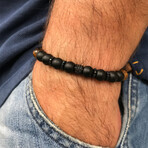 Natural Stone Adjustable Bracelet // Black Tiger Eye