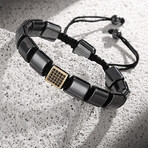 Natural Zircon Adjustable Bracelet // Smoke + Gold