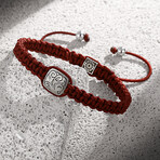 Bronze + Rope Bracelet  // Claret Red