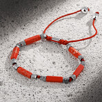 Natural Stone Adjustable Bracelet // Red