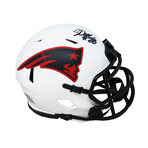 Corey Dillon // Signed New England Patriots Lunar Eclipse White Matte Riddell Speed Mini Helmet