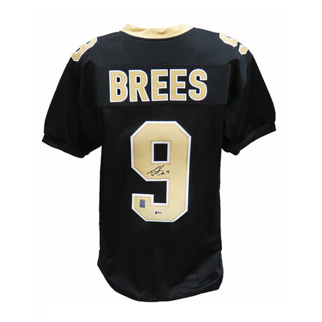 Drew Brees Signed Black Custom Football Jersey (Beckett)