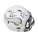Cris Carter // Signed Minnesota Vikings Flat White Matte Riddell Full Size Speed Replica Helmet // "All I Do Is Catch TD's" Inscription