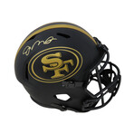 Joe Montana // San Francisco 49ers // Signed Eclipse Black Matte Riddell Speed Full Size Replica Helmet
