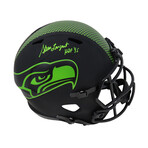 Steve Largent // Signed Seattle Seahawks Eclipse Riddell Full Size Speed Replica Helmet // Green "HOF'95" Inscription
