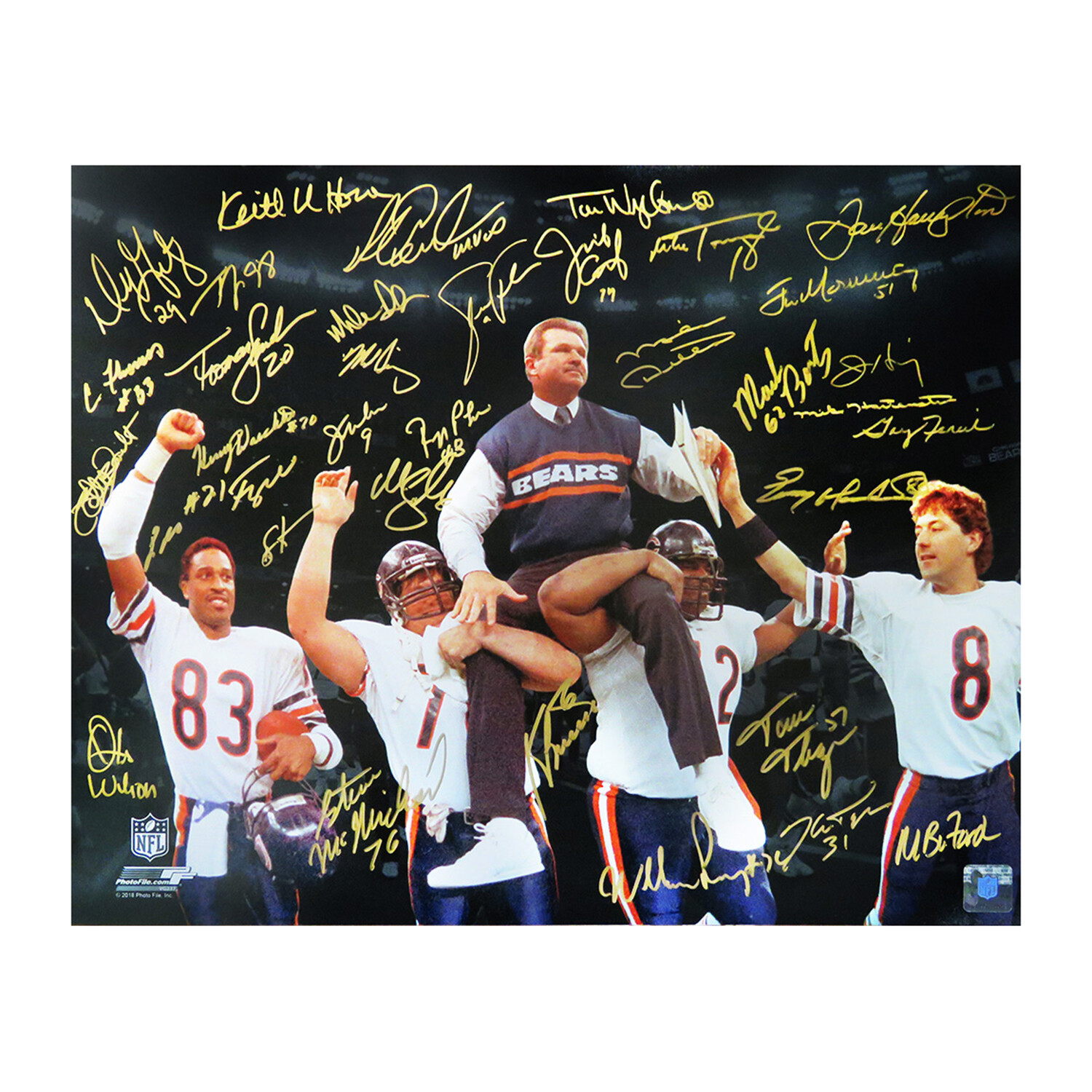 Shop 1985 Chicago Bears Team Signed Super Bowl XX Ditka Carried