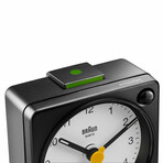 Square Analog Travel Alarm Clock (Black)
