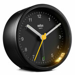 Round Classic Analog Alarm Clock (Black)