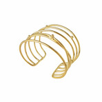 18K Gold Plated Brass Cuff Bracelet // 7.25" // Store Display