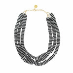 14K Gold + Black Onyx Multi-Strand Necklace // 18"-20" // Store Display