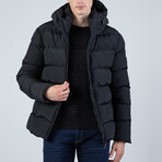 Carson Hooded Puffer Coat // Black (XL)