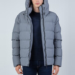 Hooded Puffer Coat // Gray (M)