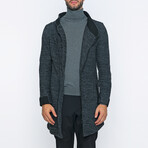 Mason Long Zip-Up Winter Coat // Anthracite + Black (L)
