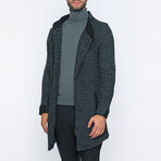 Mason Long Zip-Up Winter Coat // Anthracite + Black (XL)