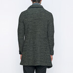 Martin Long Zip-Up Winter Coat // Olive Green + Black (XS)