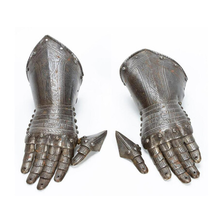 Pair of Gauntlets from an Italian Suit of Armor