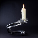 Armbone Candleholder // Satin Steel // Right Arm