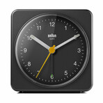 Square Analog Alarm Clock (Black)