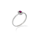 18k White Gold Diamond + Ruby Ring // Ring Size: 6.5 // Store Display