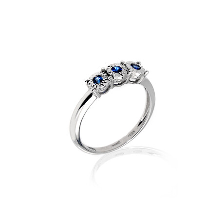 18k White Gold Sapphire Ring // Ring Size: 6.25 // Store Display