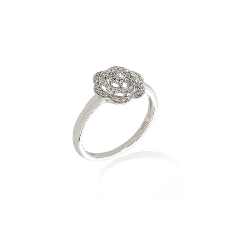 18k White Gold Diamond Ring // Ring Size 6.5 // Store Display