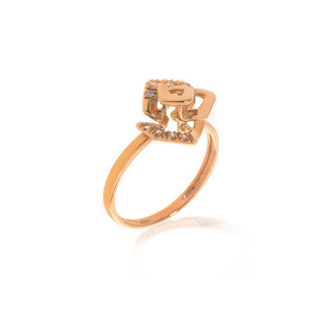 18k Rose Gold Diamond Ring // Ring Size: 6.5 // Store Display