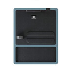 NYTSTND QUAD TRAY MagSafe Wireless Charging Station + USB-C Port // Black Top (Slate Gray Base)