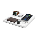NYTSTND TRIO TRAY MagSafe Compatible Wireless Charging Station // White Top (Midnight Black Base)
