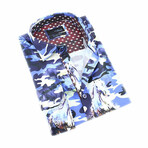 Blue Camo Horse Print Shirt // Blue (S)