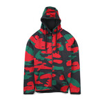 Dylan Zip-Up Hoodie // Black + Red + Green Camo (Small)
